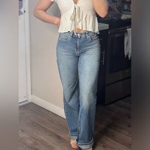 Free People tinsley baggy high rise straight leg jeans